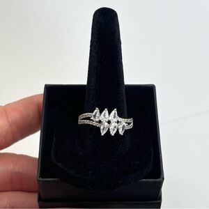 18k white gold-plated bling ring